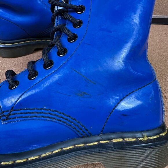 Dr Martens 1460 Boot in Royal Blue Patent Leather Size Womens 5 / EU 36 - Picture 4 of 9
